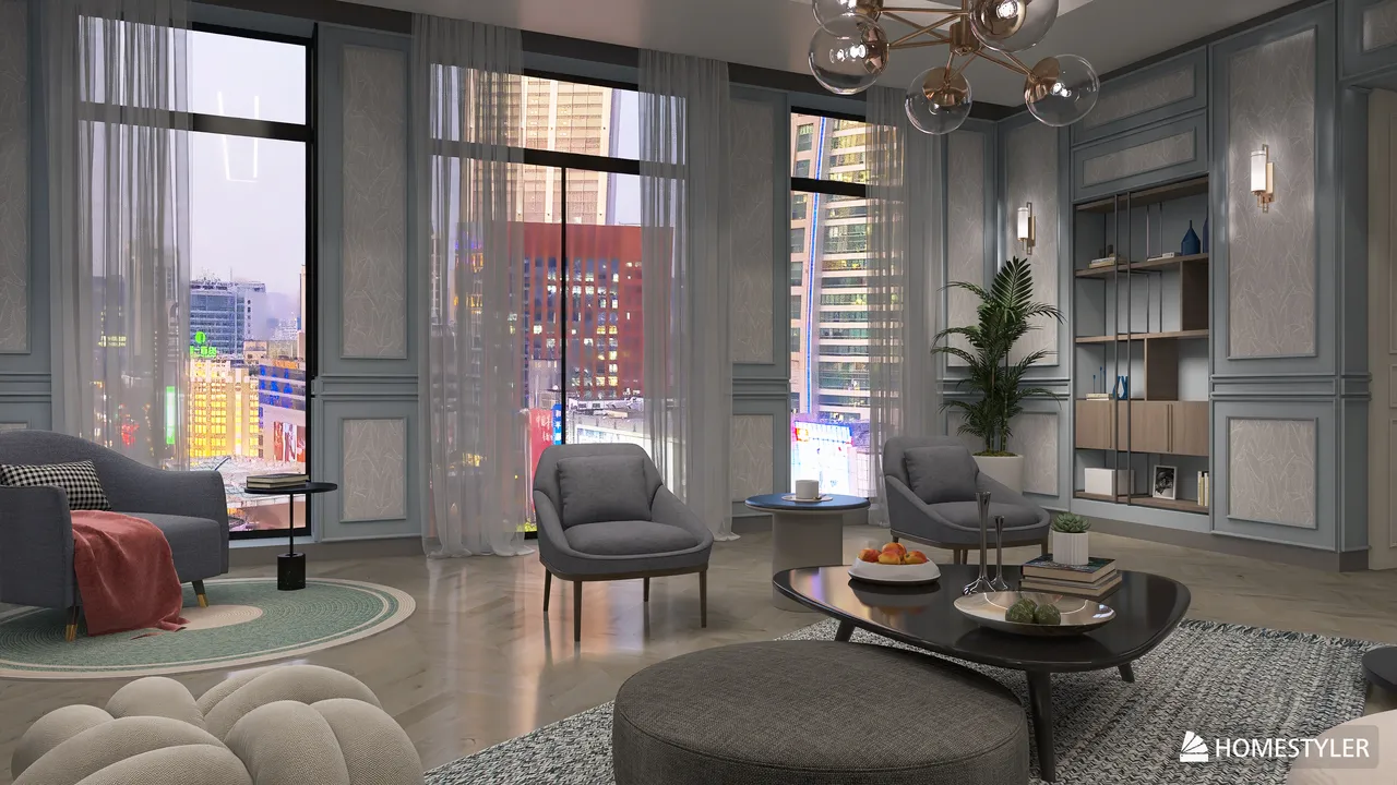 Apartment Living 3d design renderings