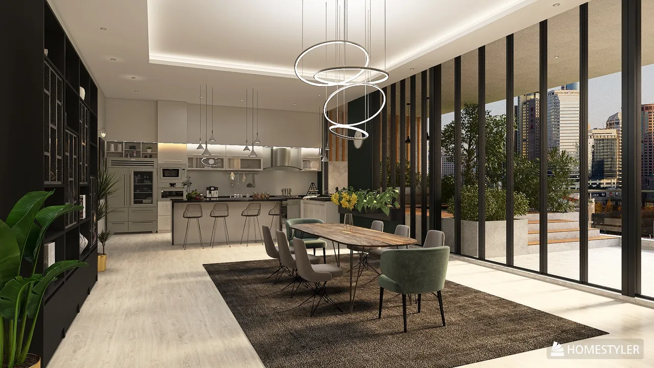 LivingDiningRoom 3d design renderings