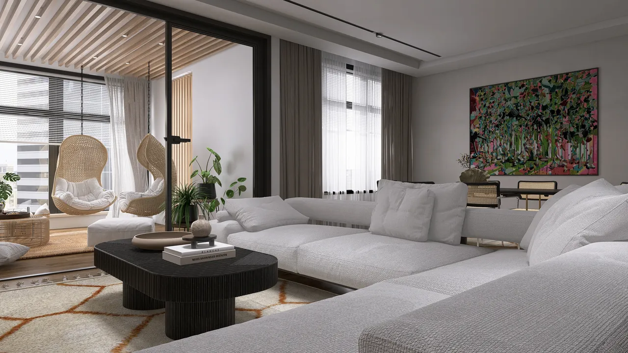 LivingDiningRoom 3d design renderings