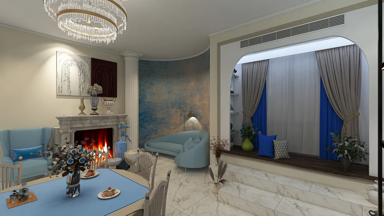 LivingDiningRoom 3d design renderings