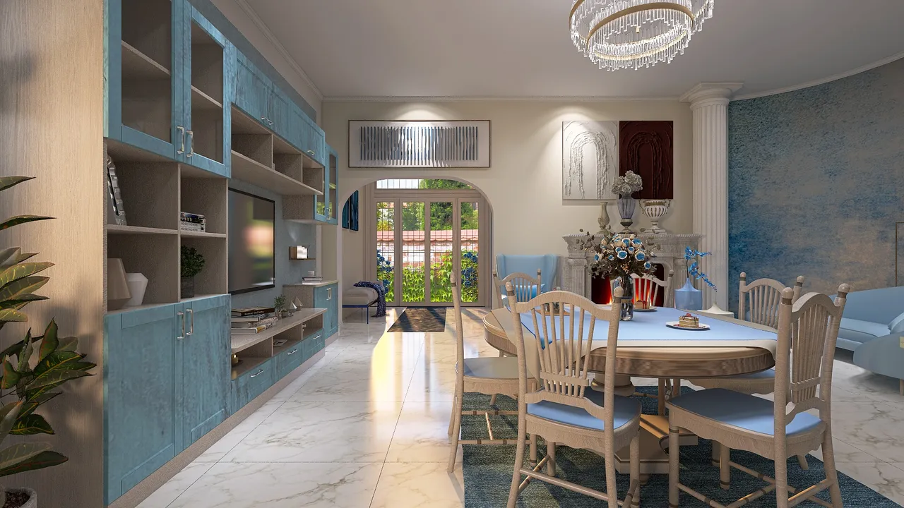 LivingDiningRoom 3d design renderings