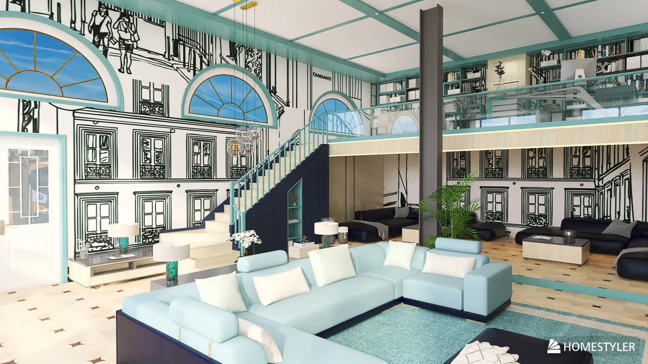 Living with the blues 3d design renderings