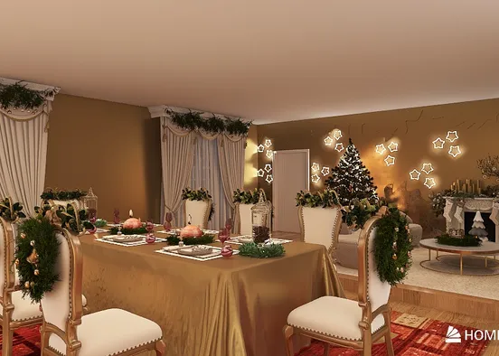#  Navidad dorada Renderização de Design