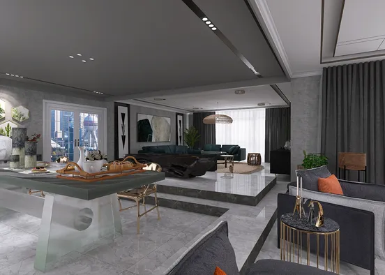 # L-SHAPE LIVING ROOM Design Rendering