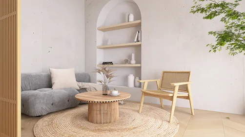 Japandi style relaxation corner