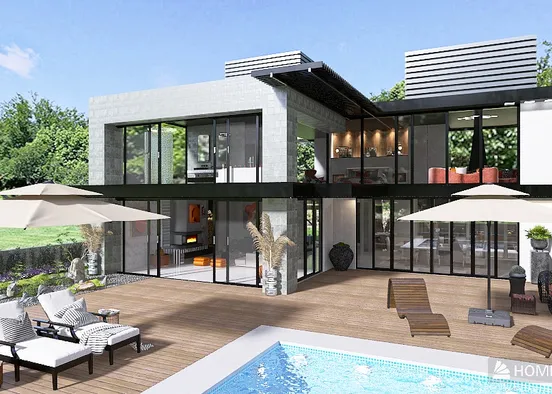 # La casa de cristal Renderização de Design