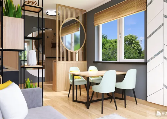# Aparatment with wood and black design (Isti Bóly) Визуализация дизайна