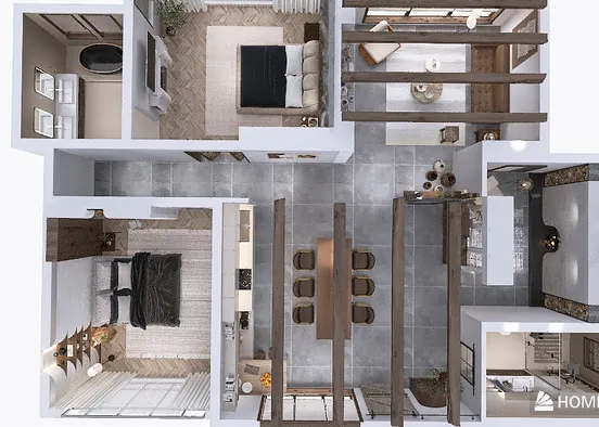 # Wabi-sabi Coastal Home Визуализация дизайна