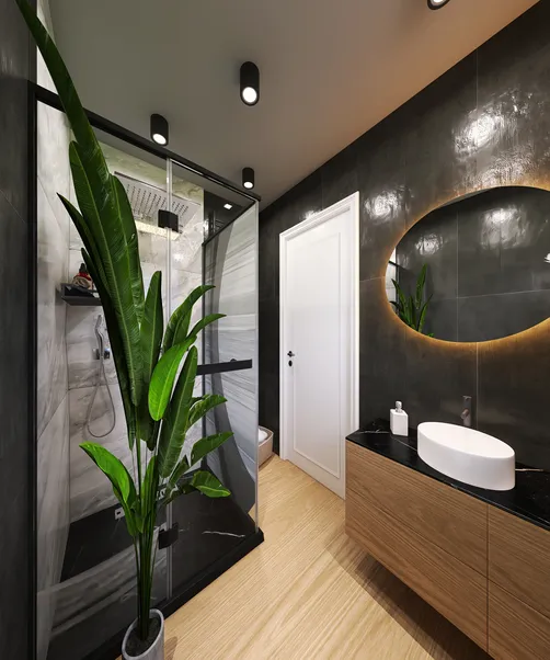 Small bathrom natural factures