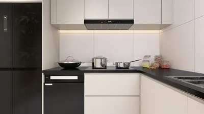 modern kitchen design featuring sleek cabinetry and minimalist cooking setup, showcasing an efficient space for home chefs with Homestyler's real-time 3D rendering capability.