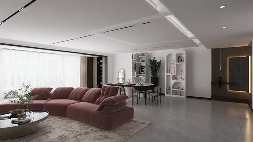 empty-Modern Monochrome Apartment