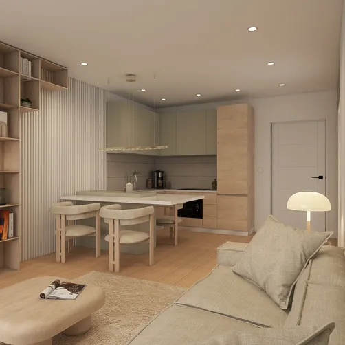 Cucina Moderna con Penisola Verde Oliva