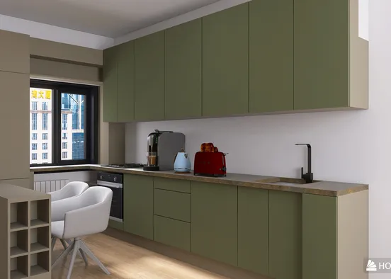 # Elegant Minimalism in Kitchen Design Renderização de Design