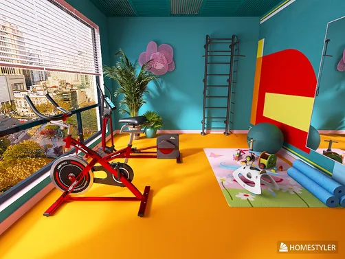 colourful fitness room