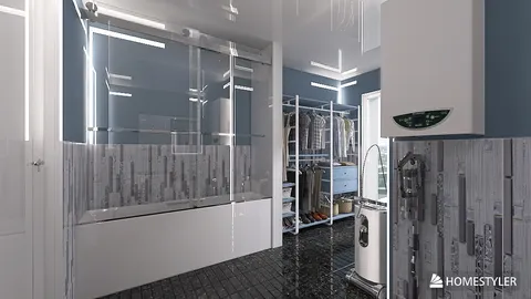 modern bathroom design featuring a glass shower and stylish tiles optimizing space for efficient home decor with Homestyler's 3D rendering feature