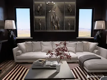 minimalist living room furniture arrangement with neutral tones and modern decor featuring AR virtual furniture placement for accurate design visualization