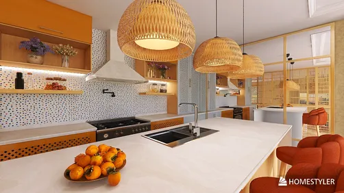 Contemporary happy kitchen