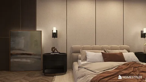 cozy bedroom design featuring a soft bed layout and elegant wall decor using Homestyler's real-time 3D rendering for a modern interior style