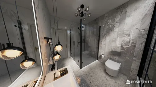 O banheiro com jardim de inverno